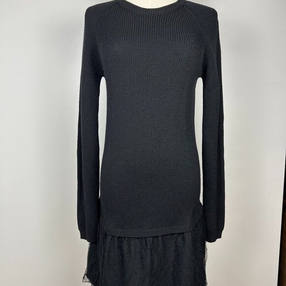 RED Valentino Dresses & Skirts - RED Valentino Virgin Wool Mini Dress with Lace Trim Size US Small
